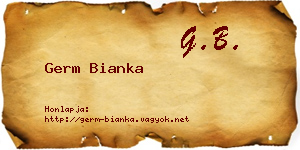 Germ Bianka névjegykártya